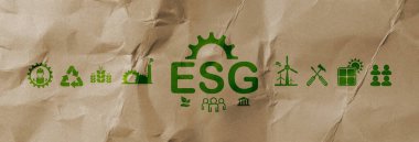 Beyaz arkaplanda esg simgeleri