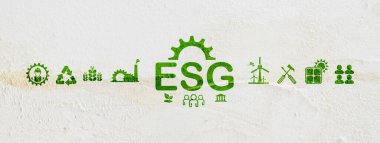 Beyaz arkaplanda esg simgeleri