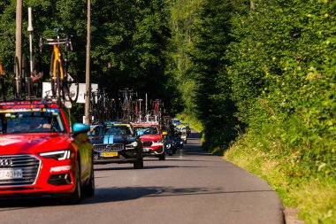 PORBKA NEAR BIELSKO-BIALA, POLAND - 13 AĞUSTOS 2021: Bisiklet yarışı 