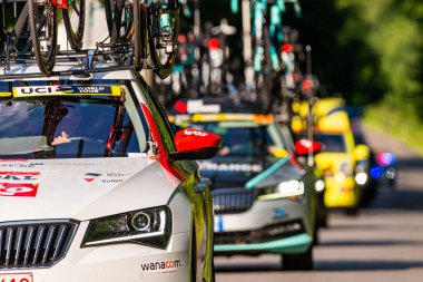 PORBKA NEAR BIELSKO-BIALA, POLAND - 13 AĞUSTOS 2021: Bisiklet yarışı 