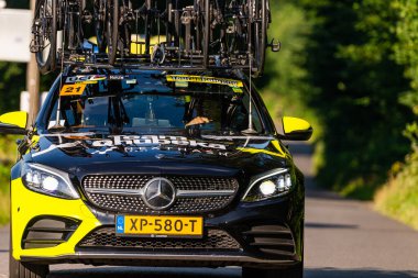 PORBKA NEAR BIELSKO-BIALA, POLAND - 13 AĞUSTOS 2021: Bisiklet yarışı 