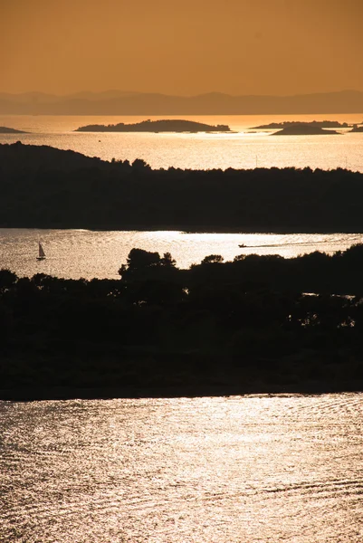 Zonsondergang over Kornati-eilanden — Stockfoto