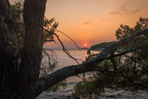 Puesta de sol sobre las Islas Kornati — Foto de Stock