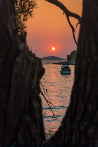 Puesta de sol sobre las Islas Kornati — Foto de Stock