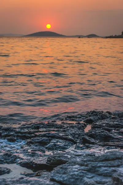 Puesta de sol sobre las Islas Kornati — Foto de Stock