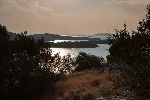 Puesta de sol sobre las Islas Kornati — Foto de Stock