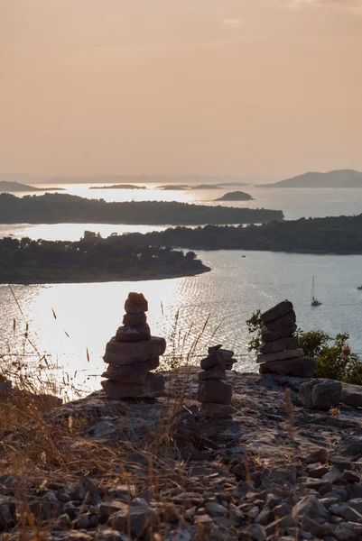 Západ slunce nad ostrovy Kornati — Stock fotografie