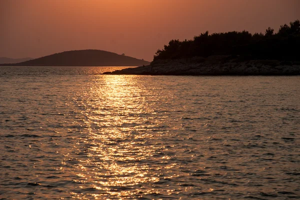 Puesta de sol sobre las Islas Kornati — Foto de Stock