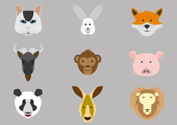 Iconos con animales — Vector de stock