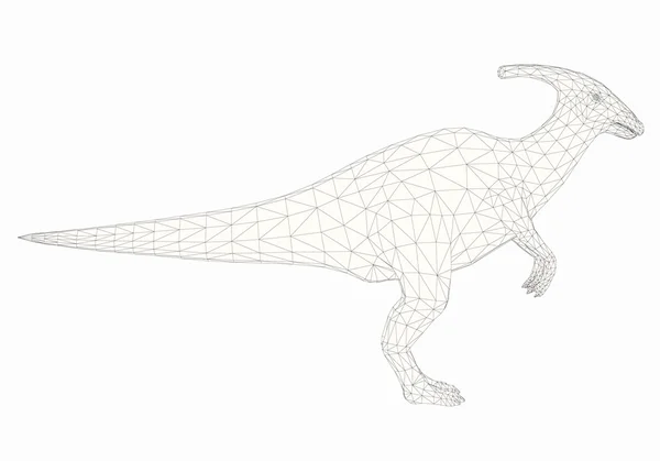 Polygonální dinosaurus 3d — Stockový vektor