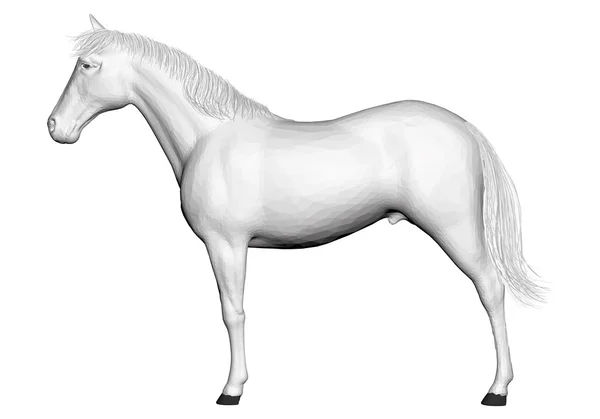 Векторная иллюстрация 3D лошади — стоковый вектор