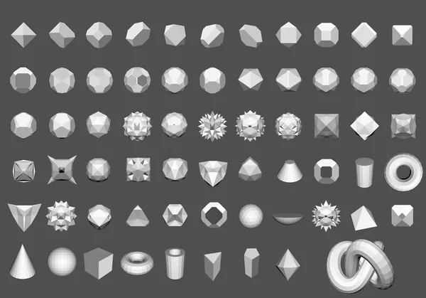 Set of 64 geometric shapes — Stock Vector