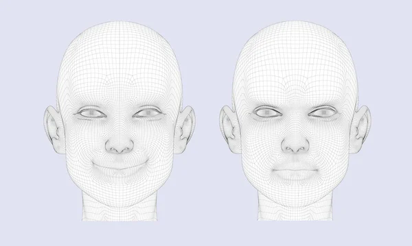 Polygonální hlavou dívka — Stockový vektor