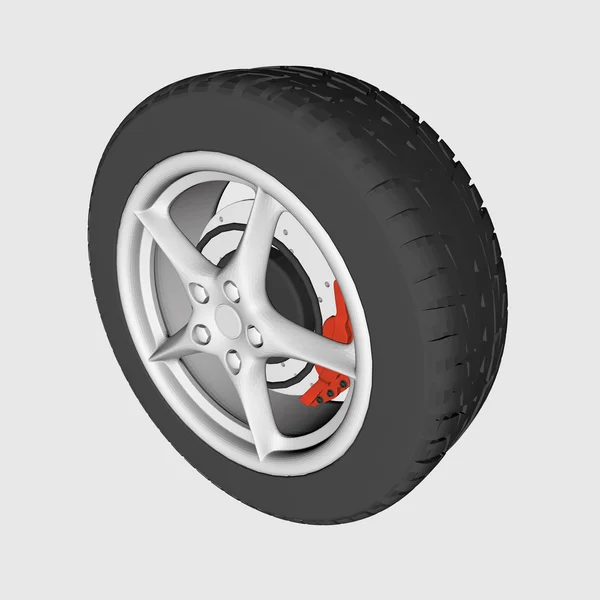 Realistic car wheel — Stock Vector