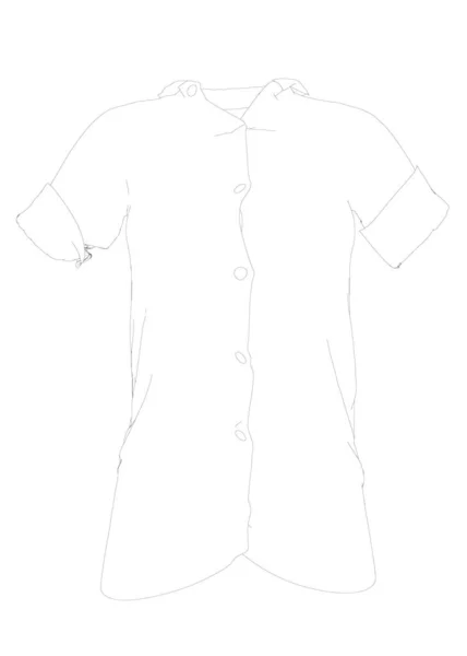 Kontur eines Hemdes isoliert auf weißem Hintergrund. Vektorillustration — Stockvektor