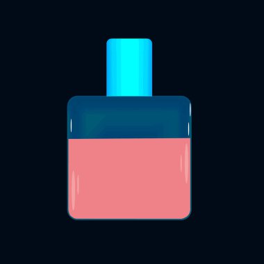 Karanlık bir arka planda izole edilmiş parfüm şişesi. Vektör illüstrasyonu