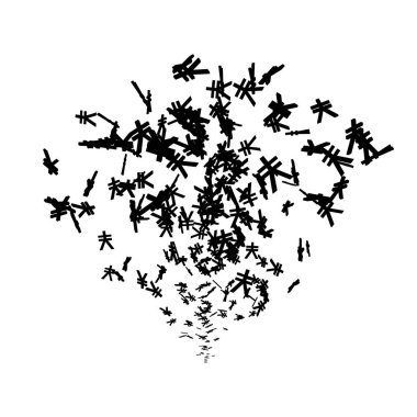 Japon yen işaretleri beyaz arka planda izole edilmiş. Vektör illüstrasyonu