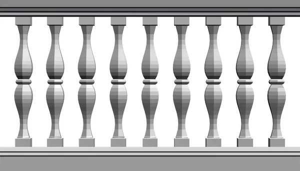 Columnas decorativas aisladas sobre fondo blanco. 3D. Ilustración vectorial — Vector de stock