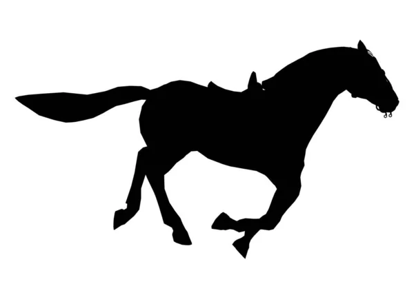 Prancing horse silhouette isolated on white background. Vector illustration — Stock Vector