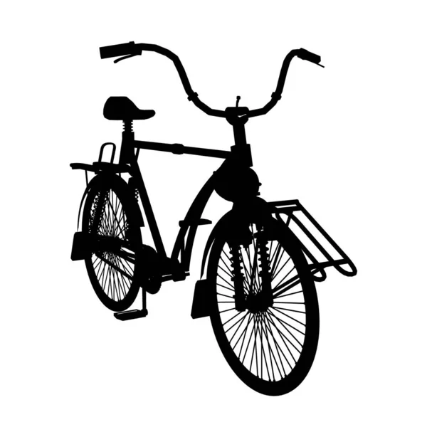 Silhouette de vélo isolée sur fond blanc. Illustration vectorielle — Image vectorielle