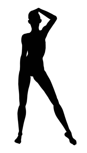 Silhouet van een meisje in een sexy pose geïsoleerd op een witte achtergrond. Vectorillustratie — Stockvector