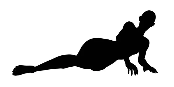Silhouet van een meisje liggend in een sexy pose geïsoleerd op een witte achtergrond. Vectorillustratie — Stockvector