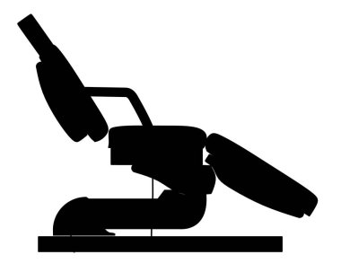 Katlanan sandalye silueti beyaz arka planda izole edilmiş. Vektör illüstrasyonu