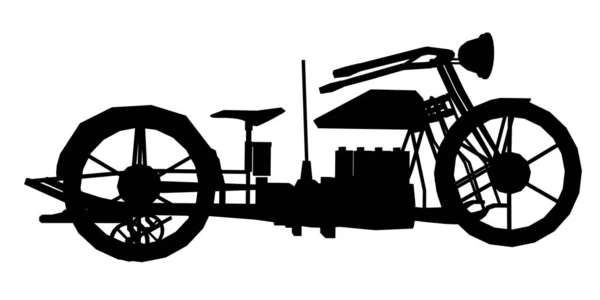 Silhouette moto vintage isolée sur fond blanc. Vue latérale. Illustration vectorielle — Image vectorielle