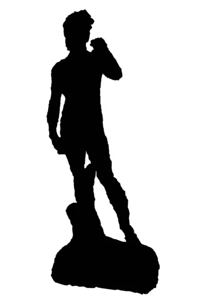 Silhouette einer abstrakten Davidstatue isoliert auf weißem Hintergrund. Vektorillustration — Stockvektor