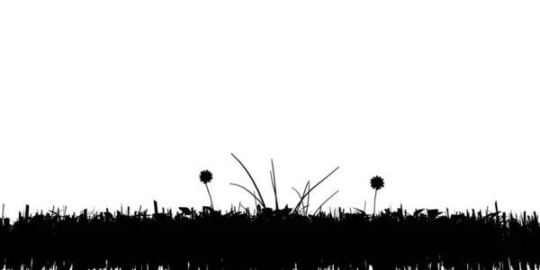 Силуэт травы изолирован на белом фоне. Векторная иллюстрация — стоковый вектор