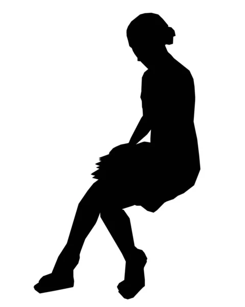 Silhouet van een meisje met papieren op een witte achtergrond. Vectorillustratie — Stockvector