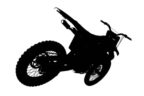 Motorcycle silhouette isolated on white background. Back view. Vector illustration — Stock Vector