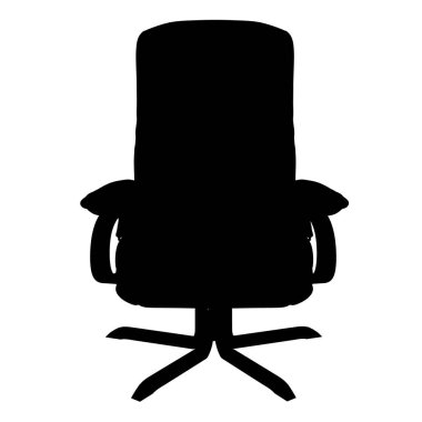 Ofis sandalyesi silueti beyaz arka planda izole edilmiş. Vektör illüstrasyonu