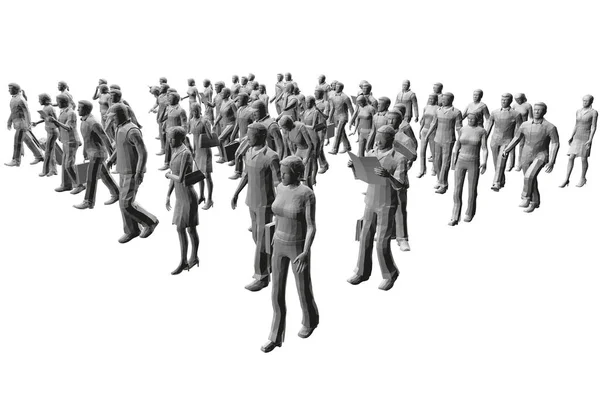 Mnohoúhelníkoví lidé chodí, stojí v různých pózách. Izometrický pohled. 3D. Vektorová ilustrace — Stockový vektor