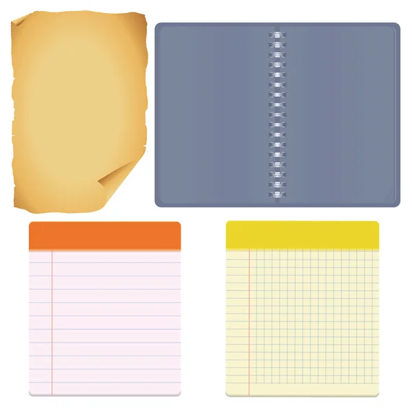 Papier und Notizbücher — Stockvektor