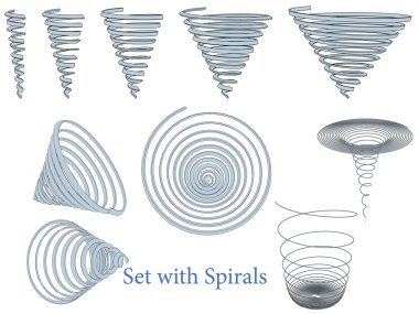 Set with spirals clipart