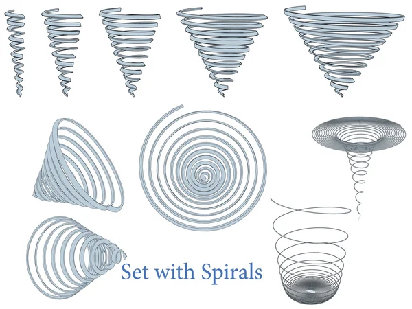 Set with spirals — Stock Vector