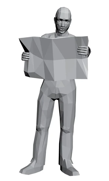Man with newspaper — Stock Vector