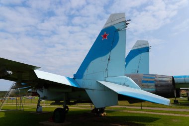 Minsk, Belarus - 20 Eylül 2020: Eski Sovyet yolcu, sivil uçak.