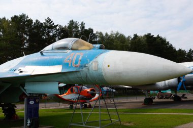 Minsk, Belarus - 20 Eylül 2020: Eski Sovyet yolcu, sivil uçak.