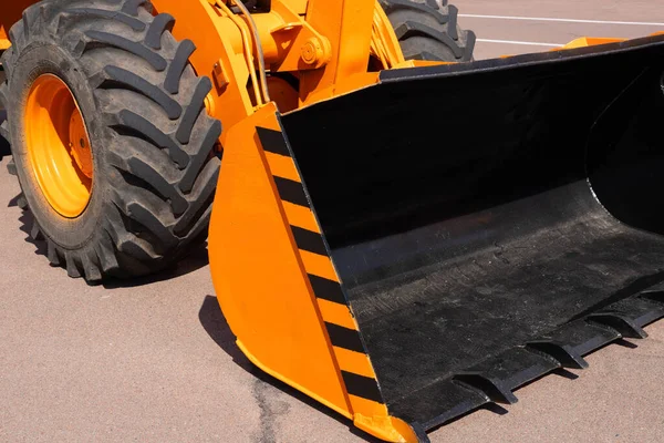 Cargador Tractores Excavadora Amarilla Maquinaria Construcción Equipo Cubo —  Fotos de Stock