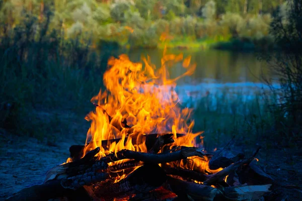 Brûler Feu Avec Bois Concept Cuisson Chauffage — Photo