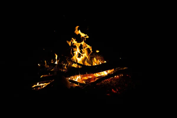 Api Unggun Dengan Latar Belakang Hitam Konsep Memori Mistisisme — Stok Foto
