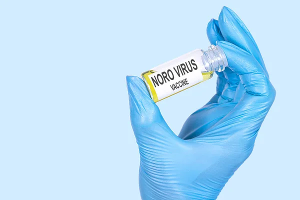 Noro Virus Vaccine Text Skriven Injektionsflaska Vars Ampull Hålls Med — Stockfoto