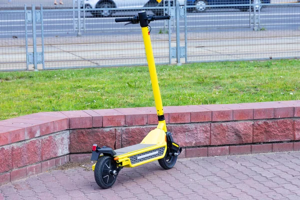 Electric Scooter Parked City Business Idea Strategy Delivery — Stock Photo, Image