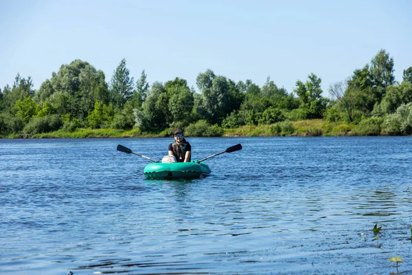 Rafting Reizen Buitenactiviteiten Opblaasbare Boten Rivier Europa — Stockfoto