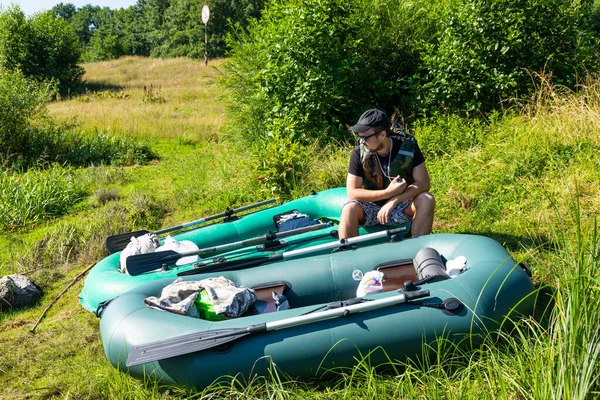 Rafting Reizen Buitenactiviteiten Opblaasbare Boten Rivier Europa — Stockfoto