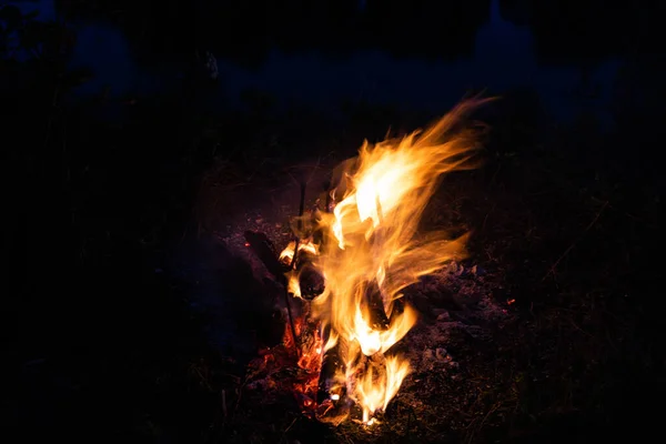 Api Unggun Api Asap Latar Belakang Alam — Stok Foto