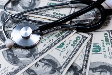 Amerikan biletleri üzerinde phonendoscope, hijyenik eşödeme kavramı