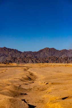 Çöl kumu, gün batımında güzel kum çölü manzarası.